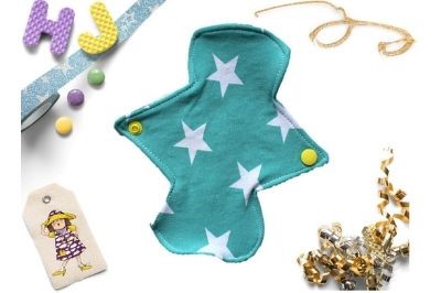 Buy  Single Cloth Pad Mint Stars now using this page